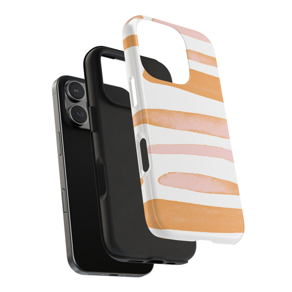 Peach Blush Stripes Phone Case