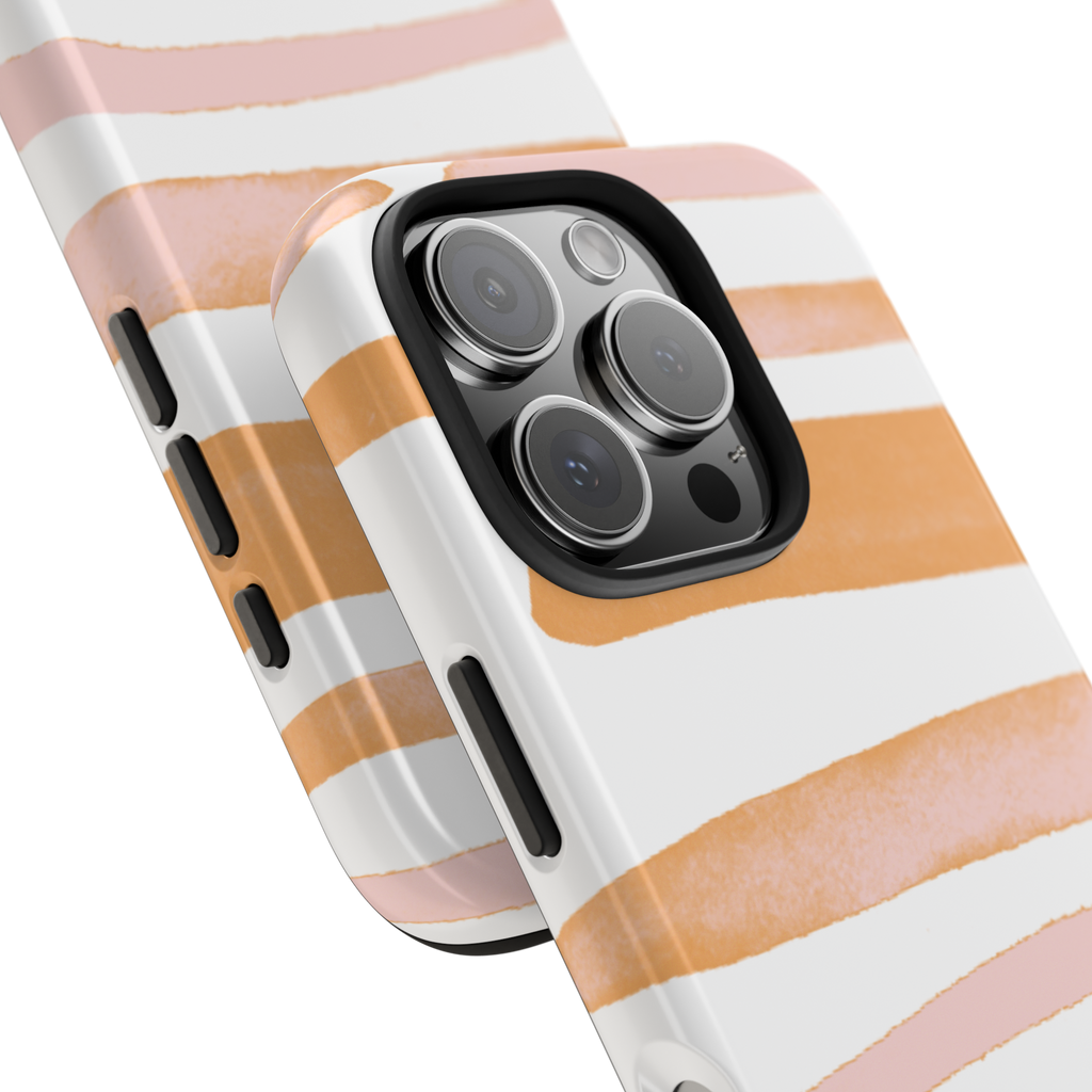 Peach Blush Stripes Phone Case