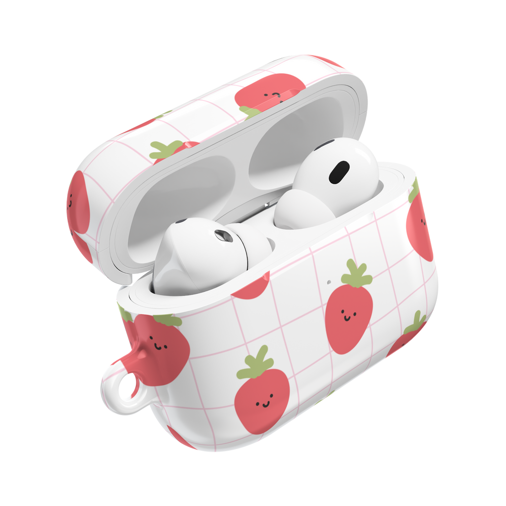 Strawberry Grid AirPods Case - Berze