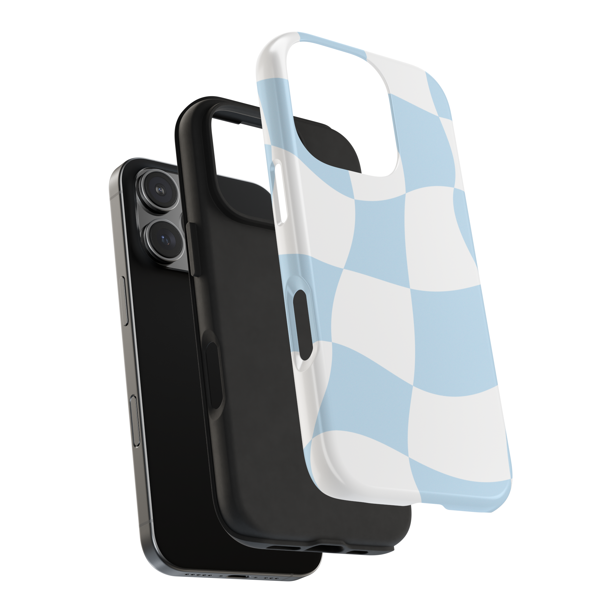 Blue Wavy Checker Phone Case - Berze