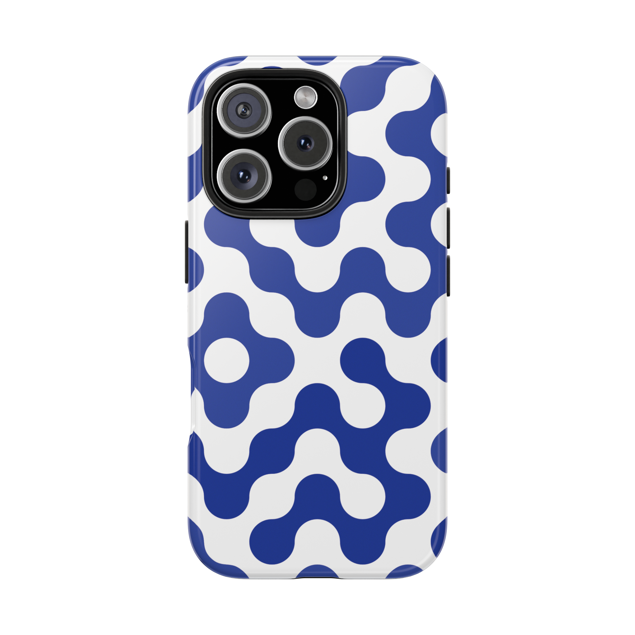 Bold Blue Retro Loop Phone Case