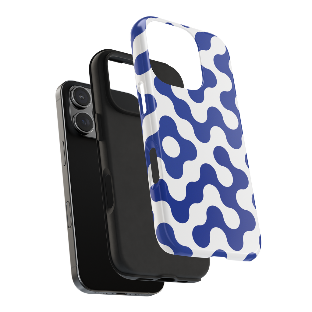 Bold Blue Retro Loop Phone Case