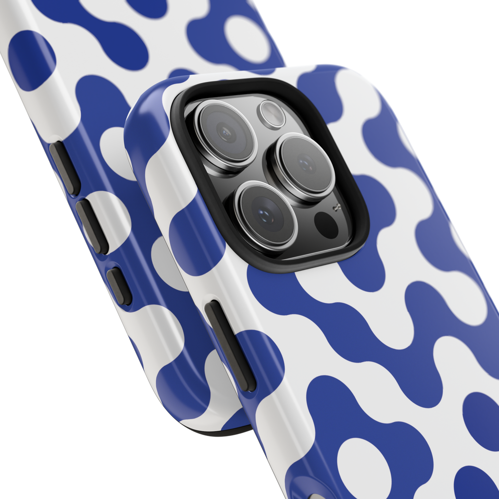 Bold Blue Retro Loop Phone Case