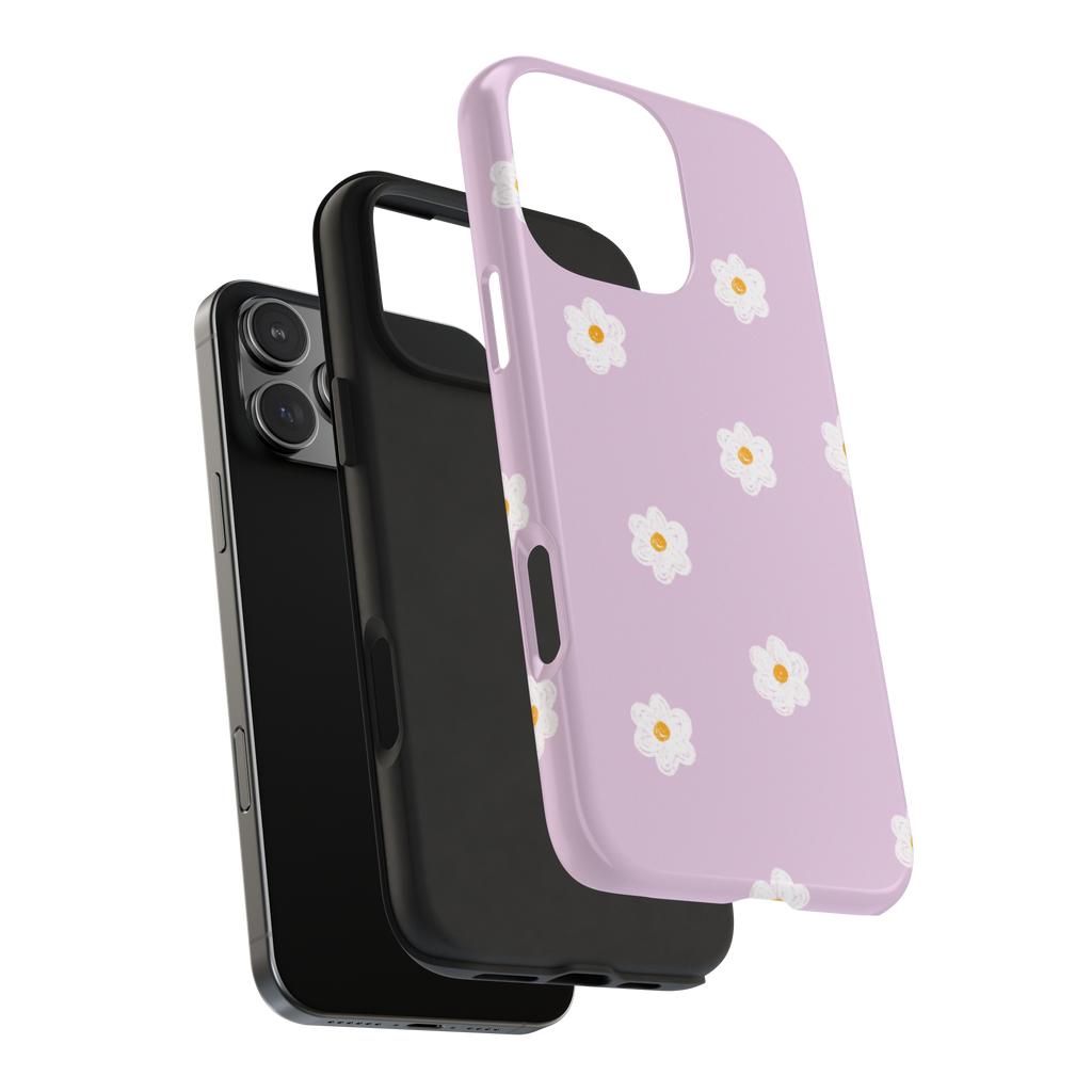 Lavender Daisy Doodle Phone Case