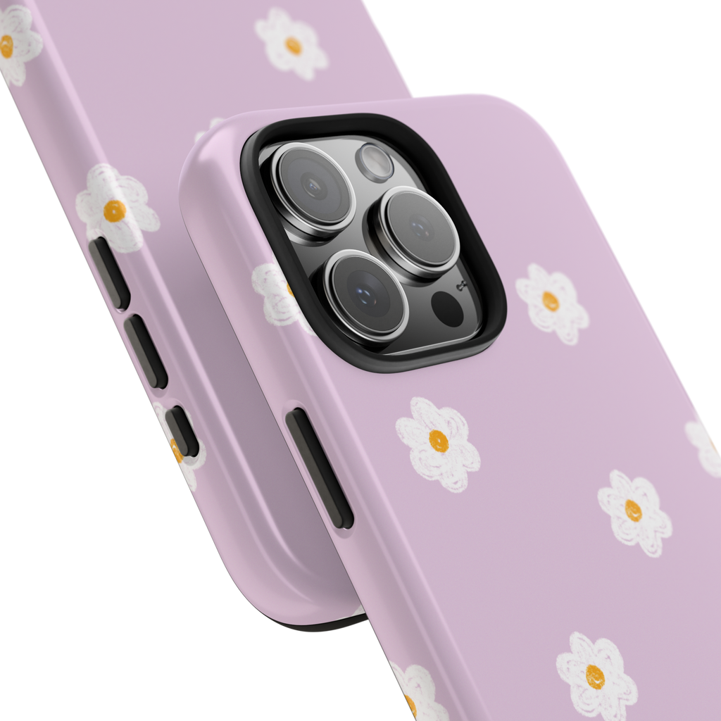 Lavender Daisy Doodle Phone Case
