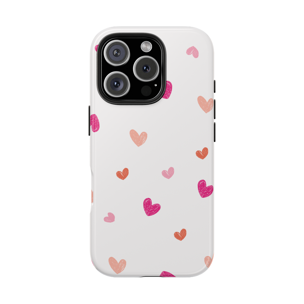Scribble Hearts Phone Case - Berze