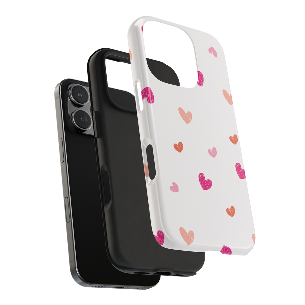 Scribble Hearts Phone Case - Berze